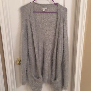 Silver&Gray fur cardigan